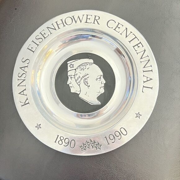 VINTAGE KANSAS EISENHOWER CENTENNIAL 1890 - 1990 COMMEMORATIVE PLATE‎ NUMBER 483 - Picture 3 of 9